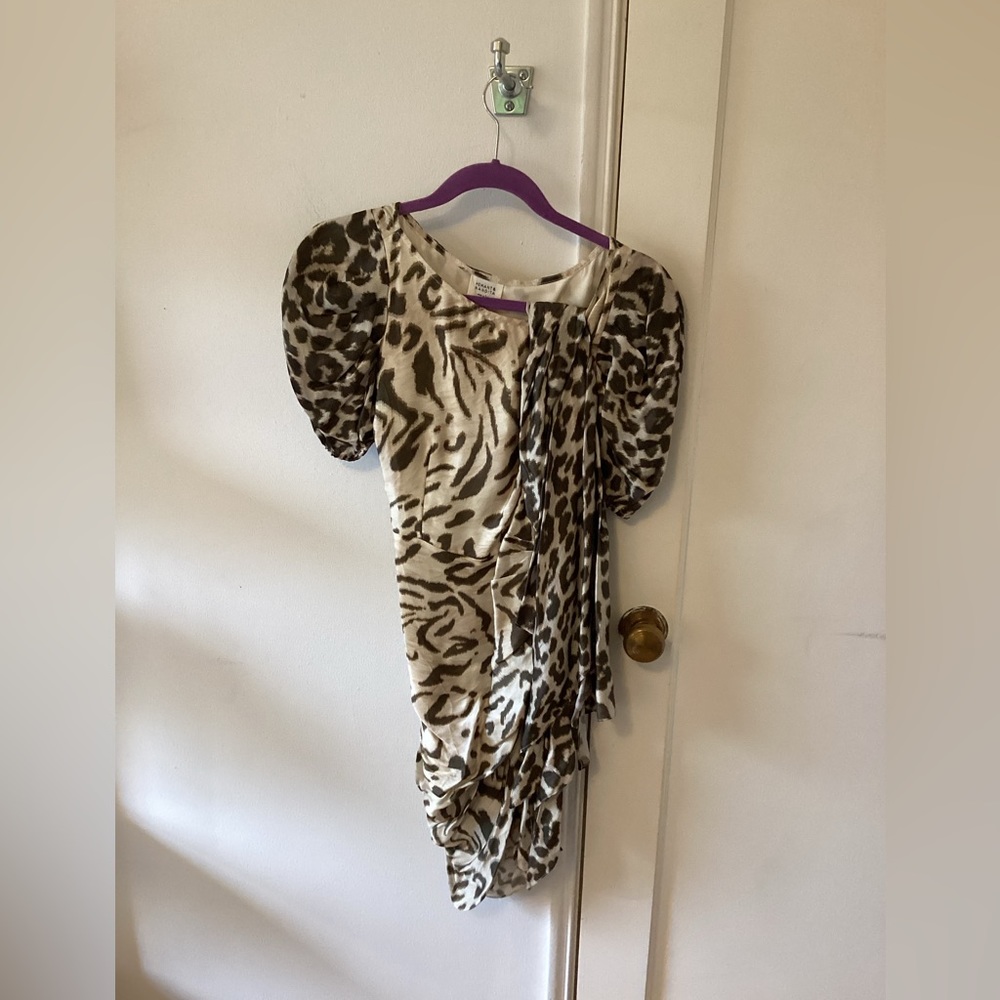Hemant & Nandita Cheetah Satin Dress
